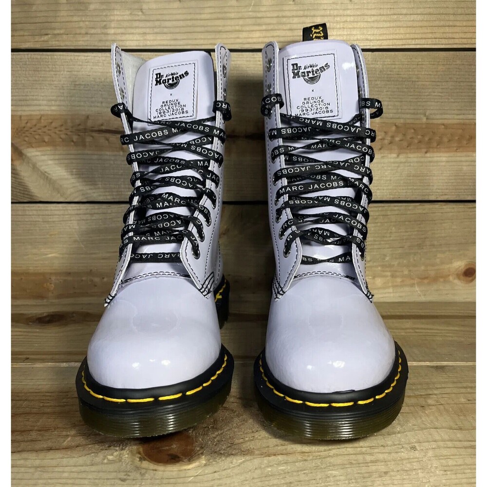 TRIED ON - Womens Size 5 Dr. Martens x Marc Jacobs Redux Grunge Lilac Boots RARE